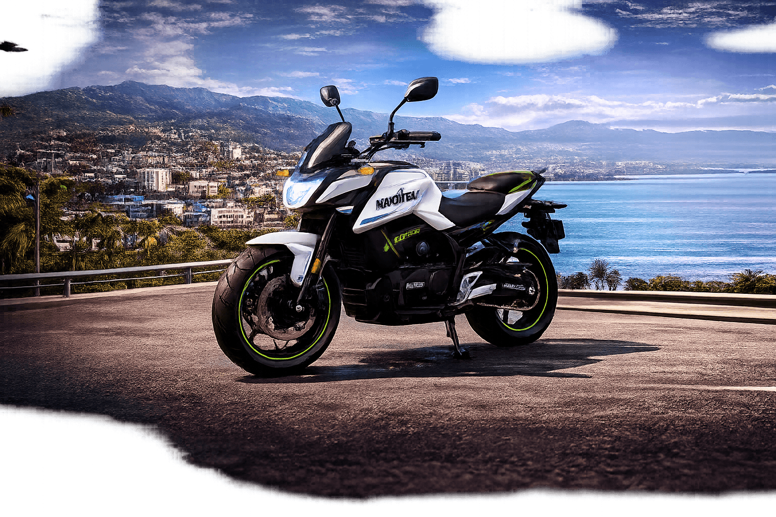 KARITEK electric motorcycle concept at a swap station