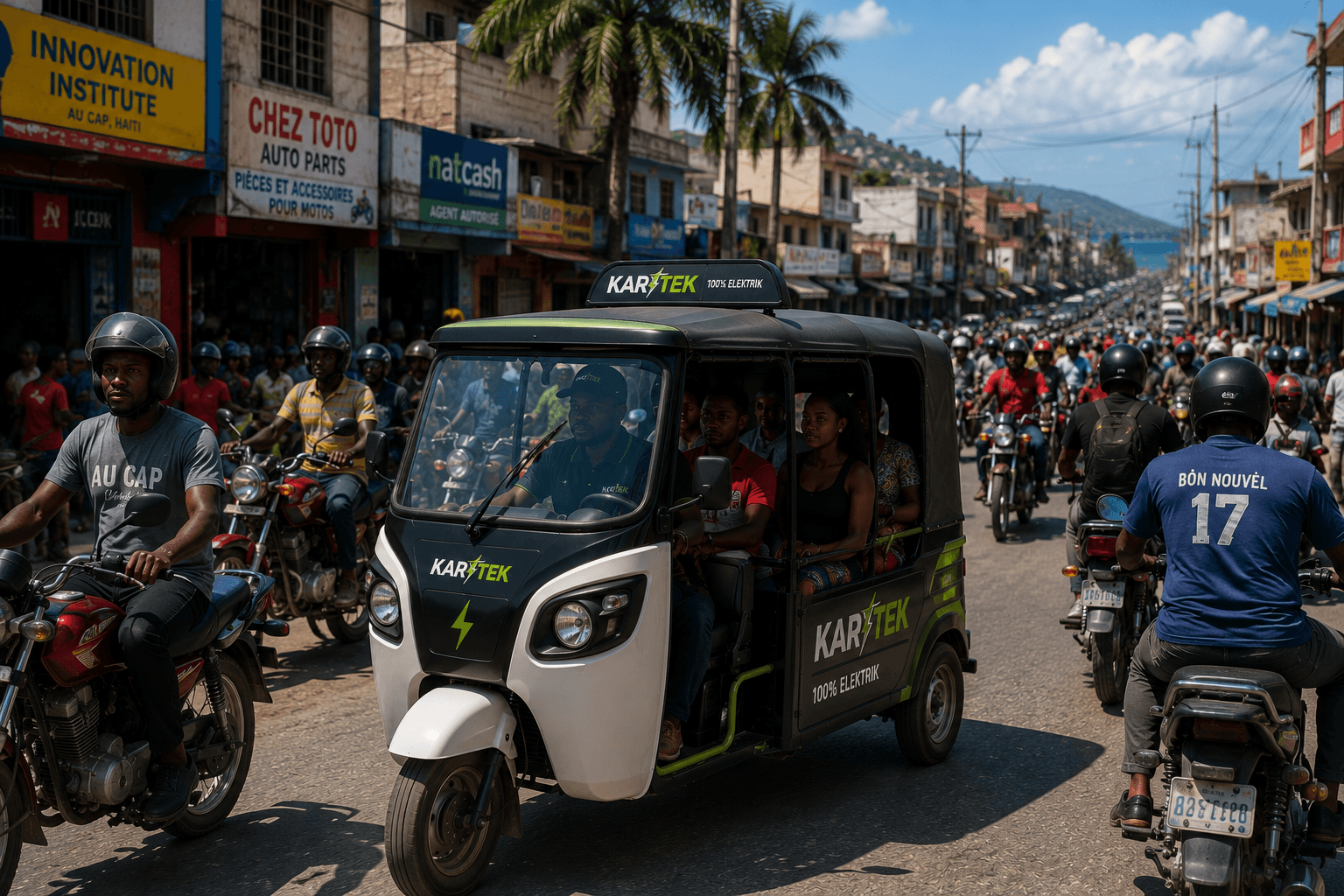 KARITEK electric vehicle serving commercial passengers in Haiti