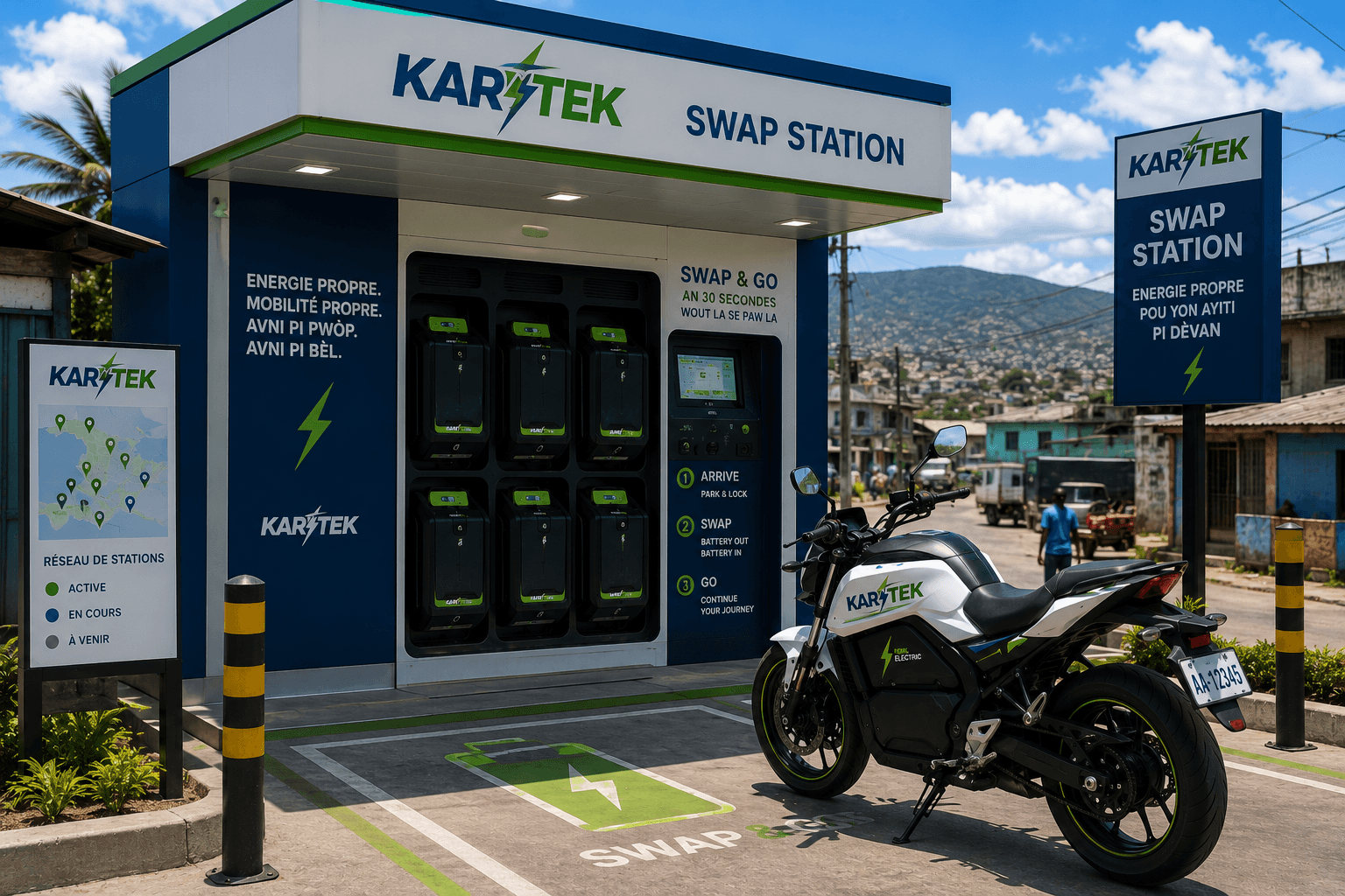 KARITEK battery swap network concept